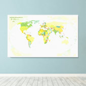 Toile Carte mondiale Globe Pays Atlas (Insitu (Plancher de Bois))