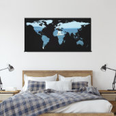 Toile Carte Mondiale Silhouette - Voile (Insitu(Chambre))