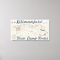 Carte murale vintage des itinéraires de trek du Ki