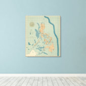 Toile Carte n° 4 orographique (Insitu (Plancher de Bois))