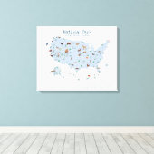 Toile Carte nationale des parcs bleus Pépinière forestiè (Insitu (Plancher de Bois))