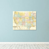 Toile Carte Nationale Du Territoire Des États-Unis (Insitu (Plancher de Bois))