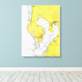 Toile Carte nautique de Tampa Bay, Floride (Insitu (Plancher de Bois))