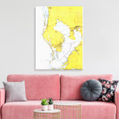 Toile Carte nautique de Tampa Bay, Floride (Insitu(Salon))