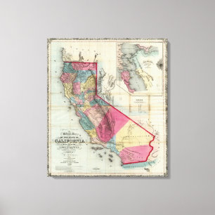 Toile Carte officielle de l'état de la Californie