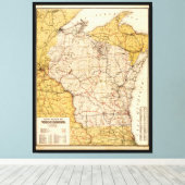 Toile Carte officielle du chemin de fer du Wisconsin (19 (Insitu (Plancher de Bois))