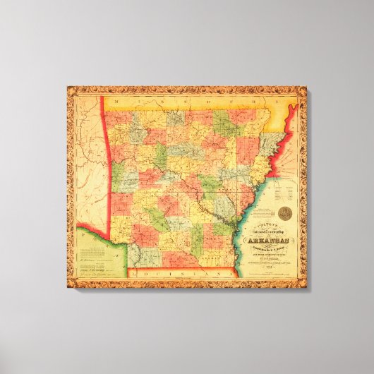 Toile Carte panoramique Arkansas (Recto)