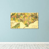 Toile Carte panoramique Caroline du Nord (Insitu (Plancher de Bois))