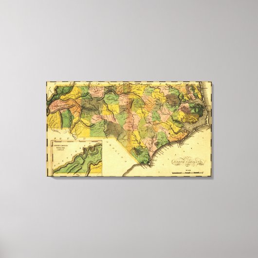 Toile Carte panoramique Caroline du Nord (Recto)