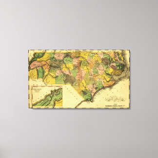 Toile Carte panoramique Caroline du Nord