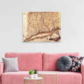 Toile Carte panoramique ConnecticutConnecticut (Insitu(Salon))