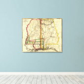 Toile Carte panoramique du Mississippi et de l'Alabama (Insitu (Plancher de Bois))