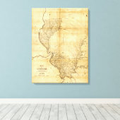 Toile Carte panoramique IllinoisIllinois (Insitu (Plancher de Bois))