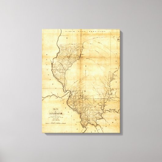 Toile Carte panoramique IllinoisIllinois (Recto)
