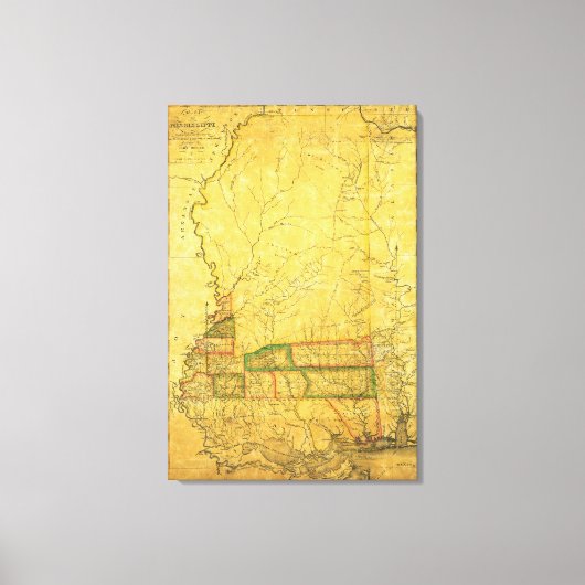 Toile Carte panoramique MississippiMississippi (Recto)