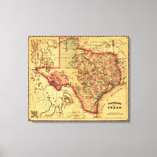 Toile Carte panoramique Texas (Recto)