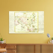 Toile Carte physique de l'Asie (Insitu(Salon))