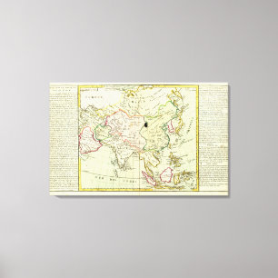 Toile Carte physique de l'Asie