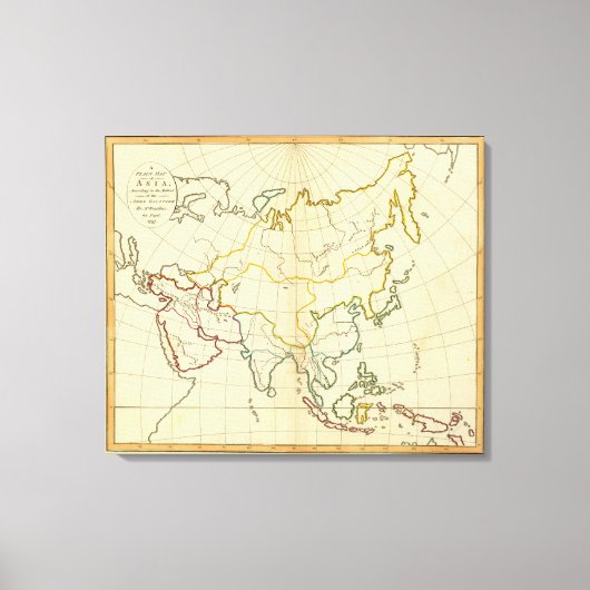 Toile Carte plate Asie (Recto)