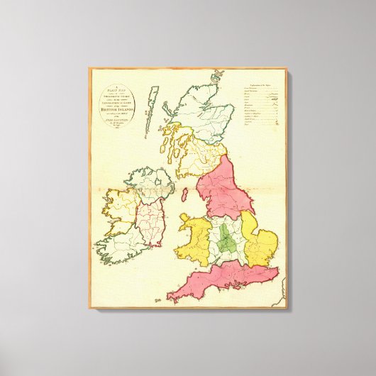 Toile Carte plate Îles britanniques (Recto)