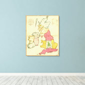 Toile Carte plate Îles britanniques (Insitu (Plancher de Bois))