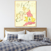 Toile Carte plate Îles britanniques (Insitu(Chambre))