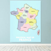 Toile Carte politique de la France (Insitu (Plancher de Bois))