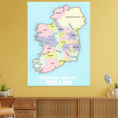 Toile Carte Politique De L'Irlande. (Insitu(Salon))