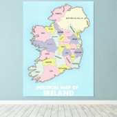 Toile Carte Politique De L'Irlande. (Insitu (Plancher de Bois))