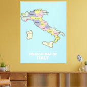 Toile Carte politique de l'Italie (Insitu(Salon))