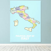 Toile Carte politique de l'Italie (Insitu (Plancher de Bois))
