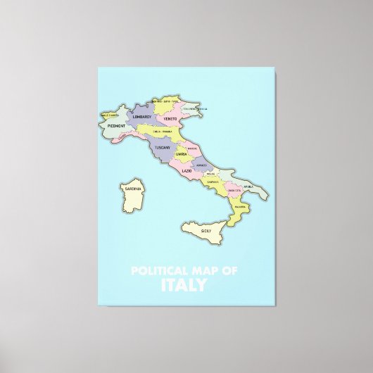 Toile Carte politique de l'Italie (Recto)