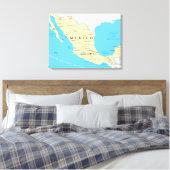 Toile Carte politique du Mexique (Insitu(Chambre))