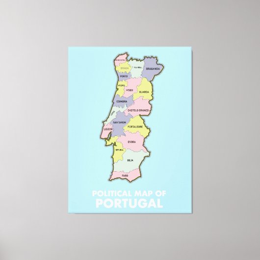 Toile Carte politique du Portugal (Recto)