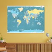 Toile Carte politique rétrograde du monde (Insitu(Salon))