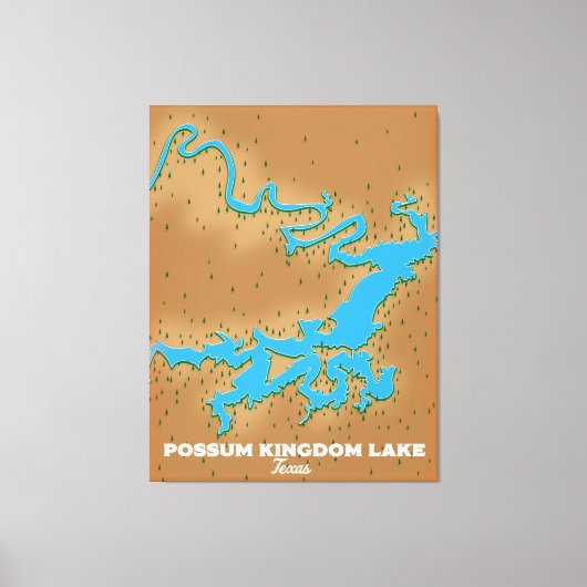 Toile Carte Possum Kingdom Texas (Recto)