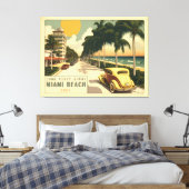 Toile Carte postale 1920 Retro Miami Beach Ocean Drive (Insitu(Chambre))