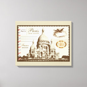 Toile Carte Postale Paris France Non Postage