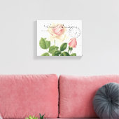 Toile Carte Postale Rose Rose French Script Vintage (Insitu(Salon))