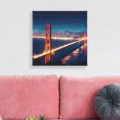 Toile Carte postale San Francisco Golden Gate Bridge (Insitu(Salon))