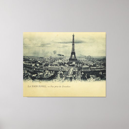 Toile Carte postale Tour Eiffel vintage Art Mur (Recto)