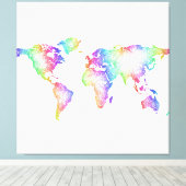 Toile Carte Rainbow World (Insitu (Plancher de Bois))