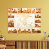 Toile Carte religieuse du Mexique (Insitu(Salon))