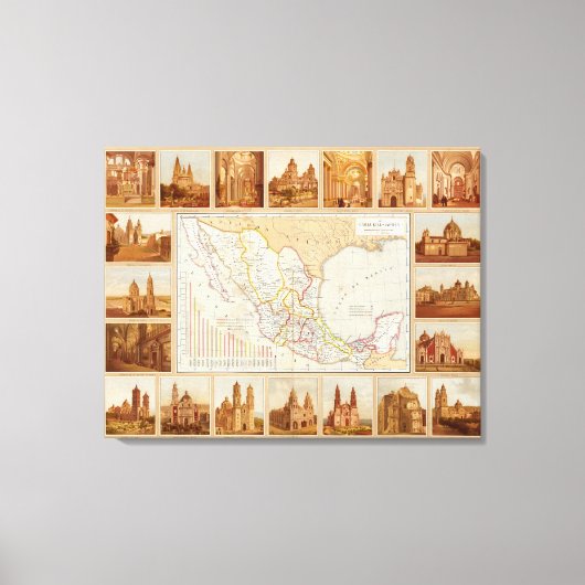Toile Carte religieuse du Mexique (Recto)