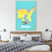 Toile Carte rétro de Lemnos Grèce (Insitu(Chambre))