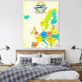 Toile Carte Rétro de l'Europe. (Insitu(Chambre))