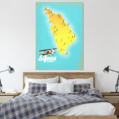 Toile Carte rétro de Sifnos Grèce (Insitu(Chambre))