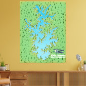 Toile Carte rétro du lac Norman Caroline du Sud (Insitu(Salon))