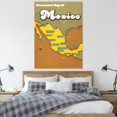 Toile Carte rétro du Mexique (Insitu(Chambre))