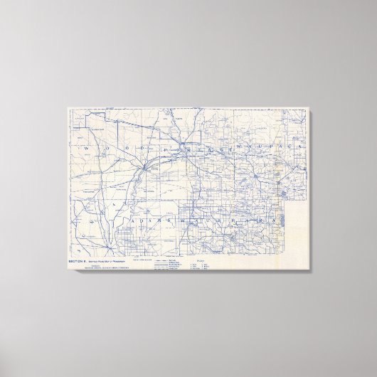 Toile Carte routière cyclable du Wisconsin 5 (Recto)